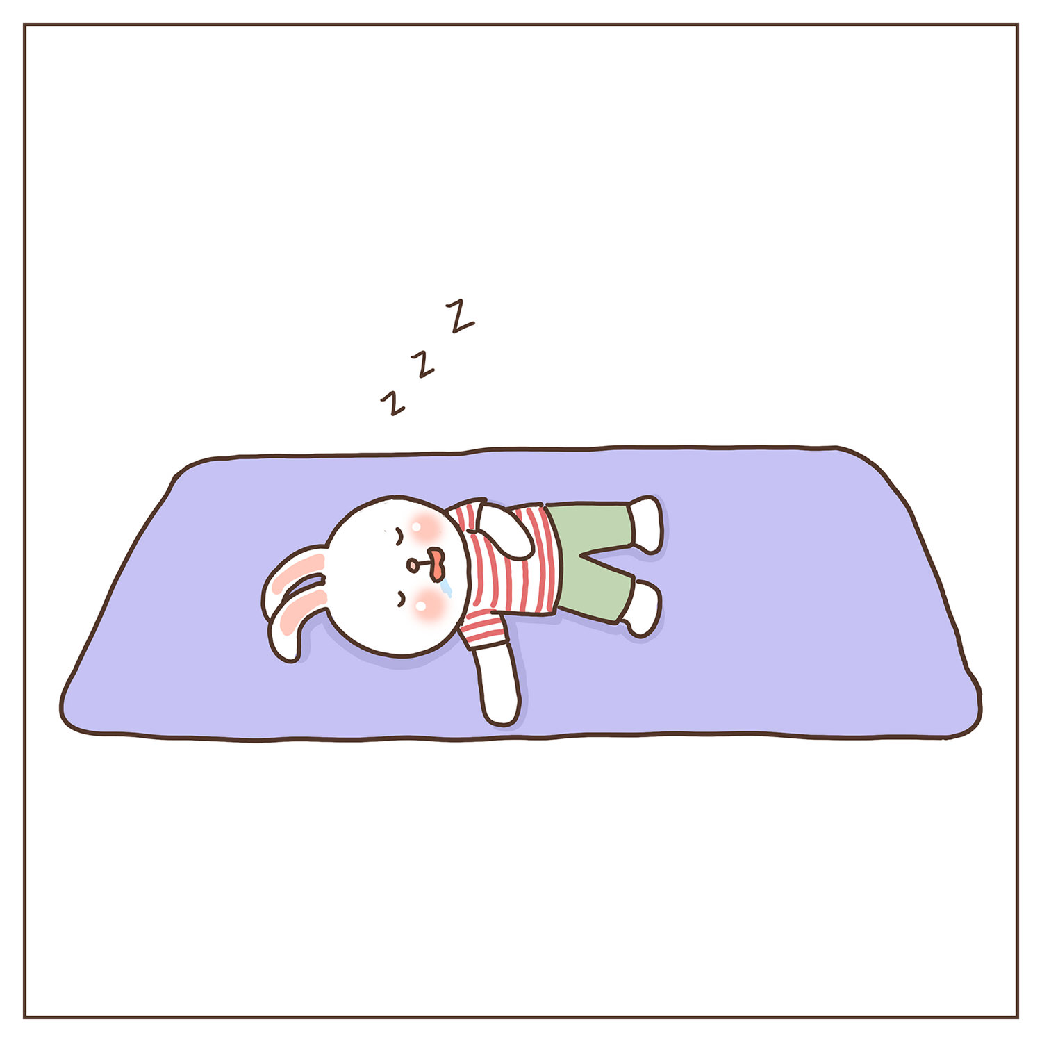 【插畫圖文創作】諾諾的瑜珈墊-6-呼呼大睡